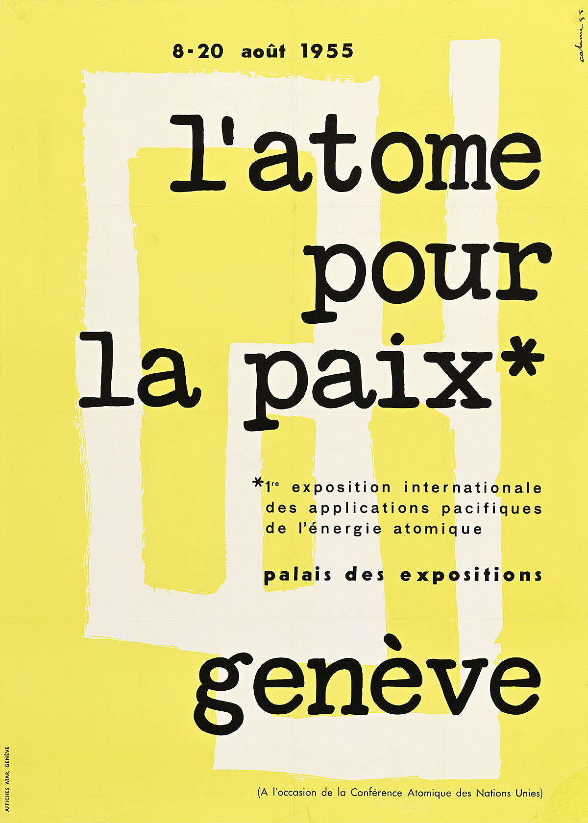 A poster with black typewriter text on a yellow background