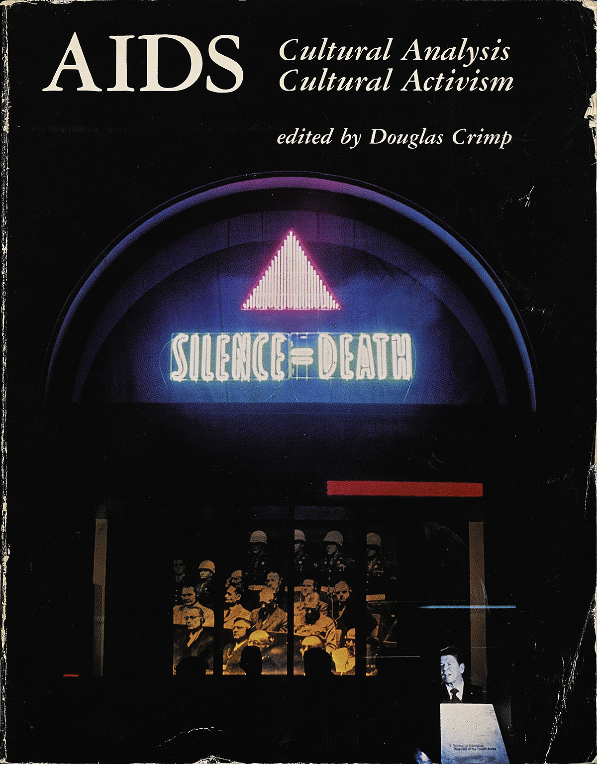 A book cover showing a photograph of a window with a neon sign with a pink triangle.