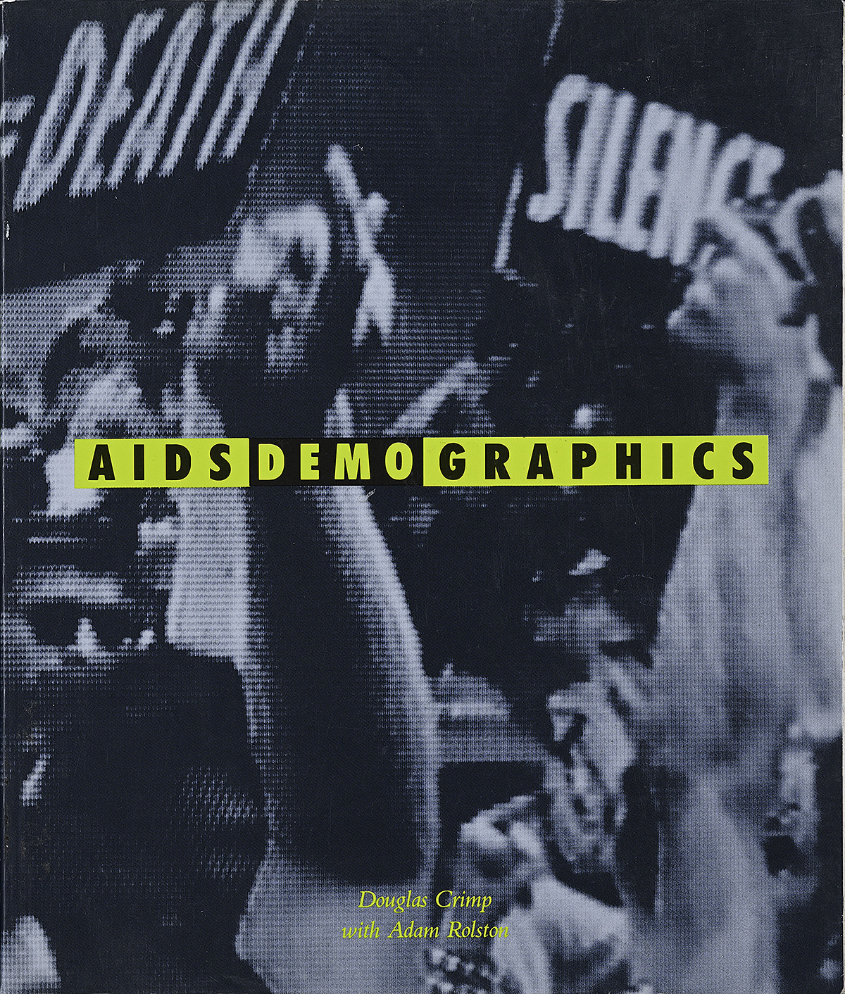 A book cover showing a group of men at a protest holding signs in the air.