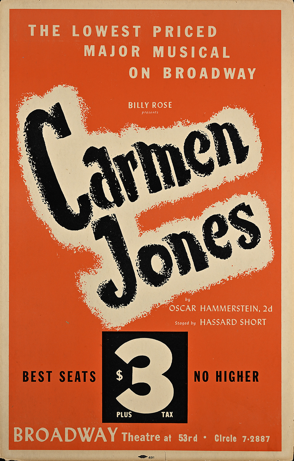 A poster with black and white text on an orange background.