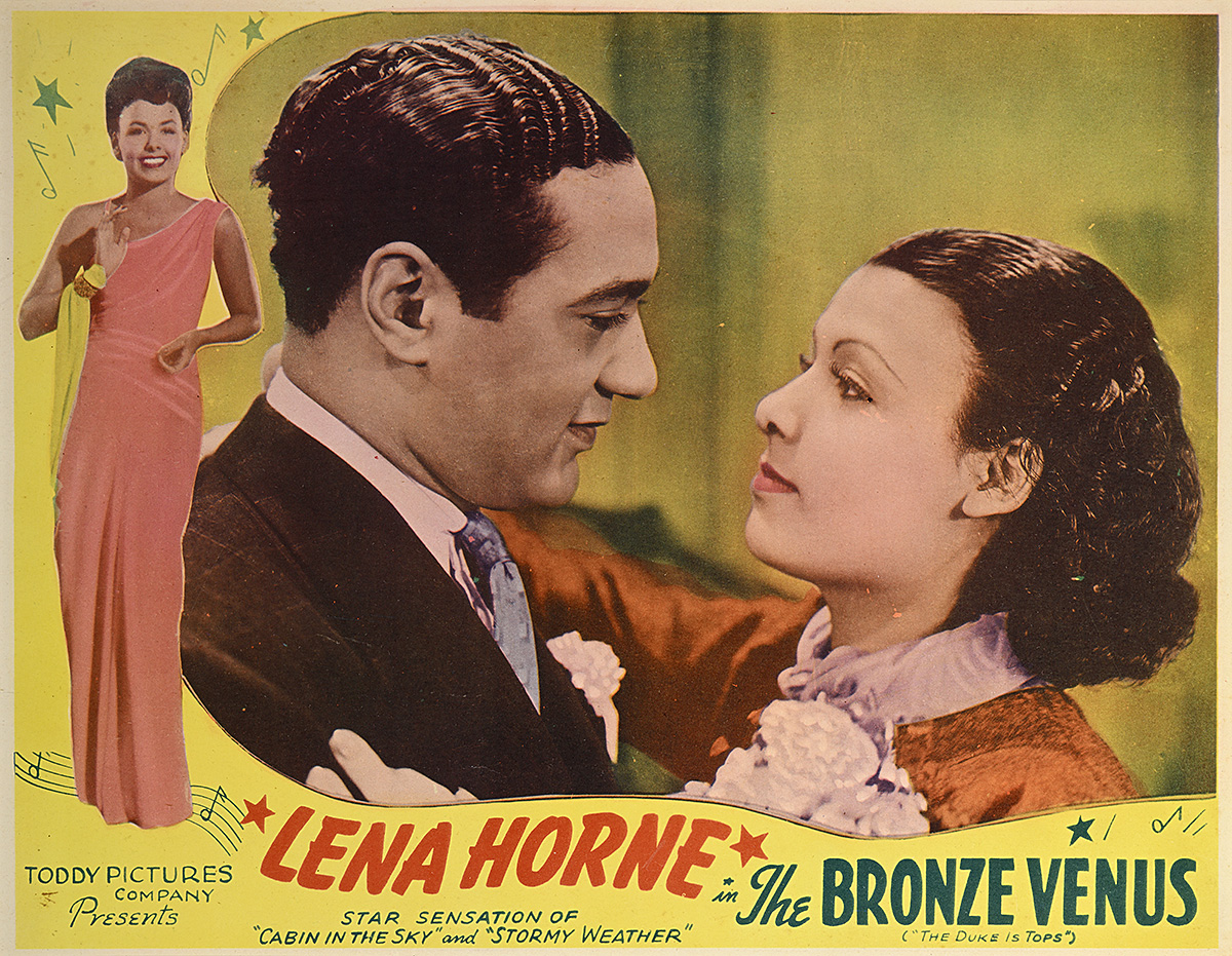 A poster with a close up of a man and woman looking into each other's eyes.