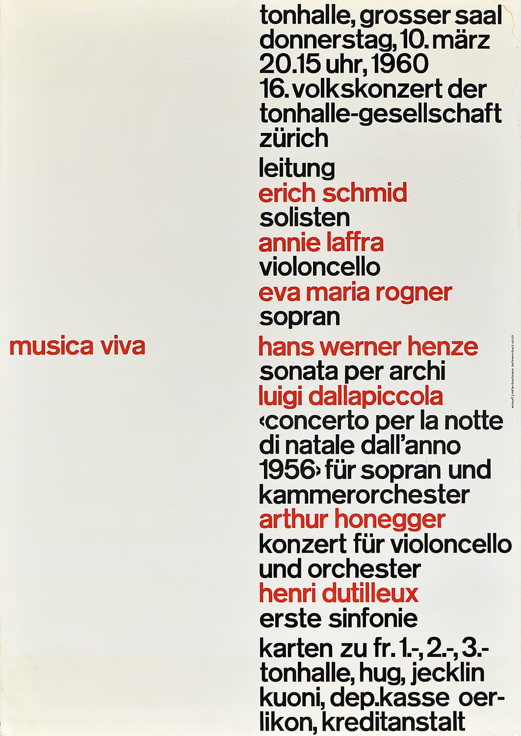 A poster with a right column of black text with some red words.
